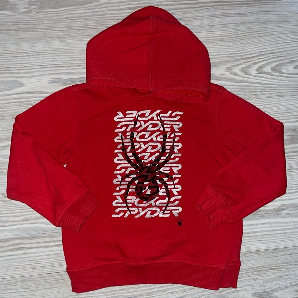Spyder Boys Hoodie Size 6 Red Pullover Sweatshirt